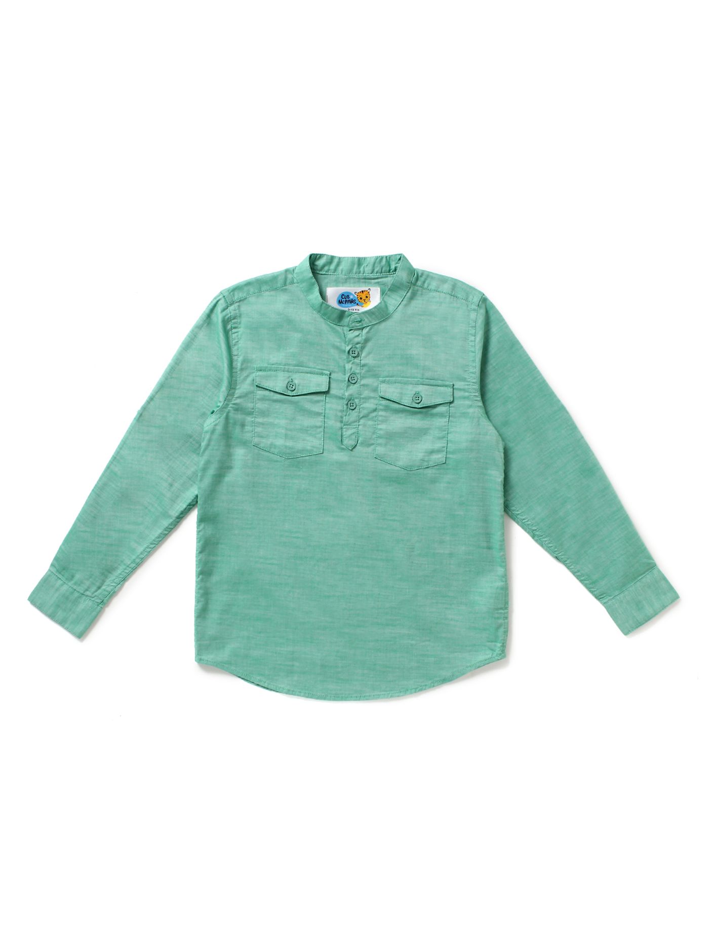 Buy Boys Mandarin Collar Light Green Shirt Online At 55 OFF Cub McPaws