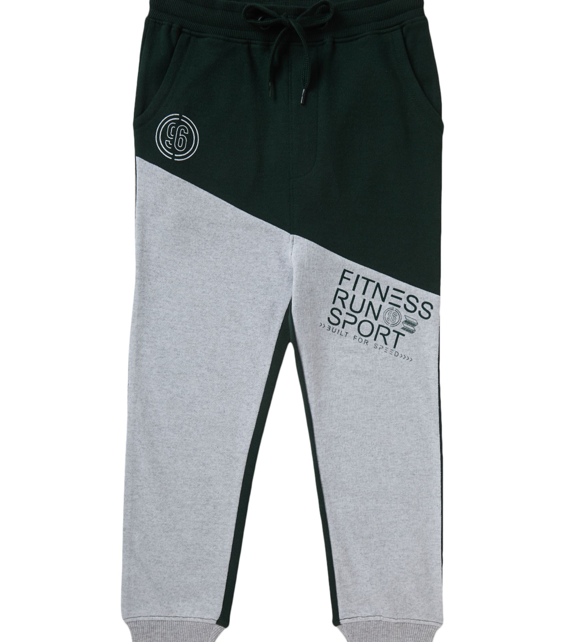 Buy Boys Cotton Track Pant (Green & Grey , 412 years) Online at 54