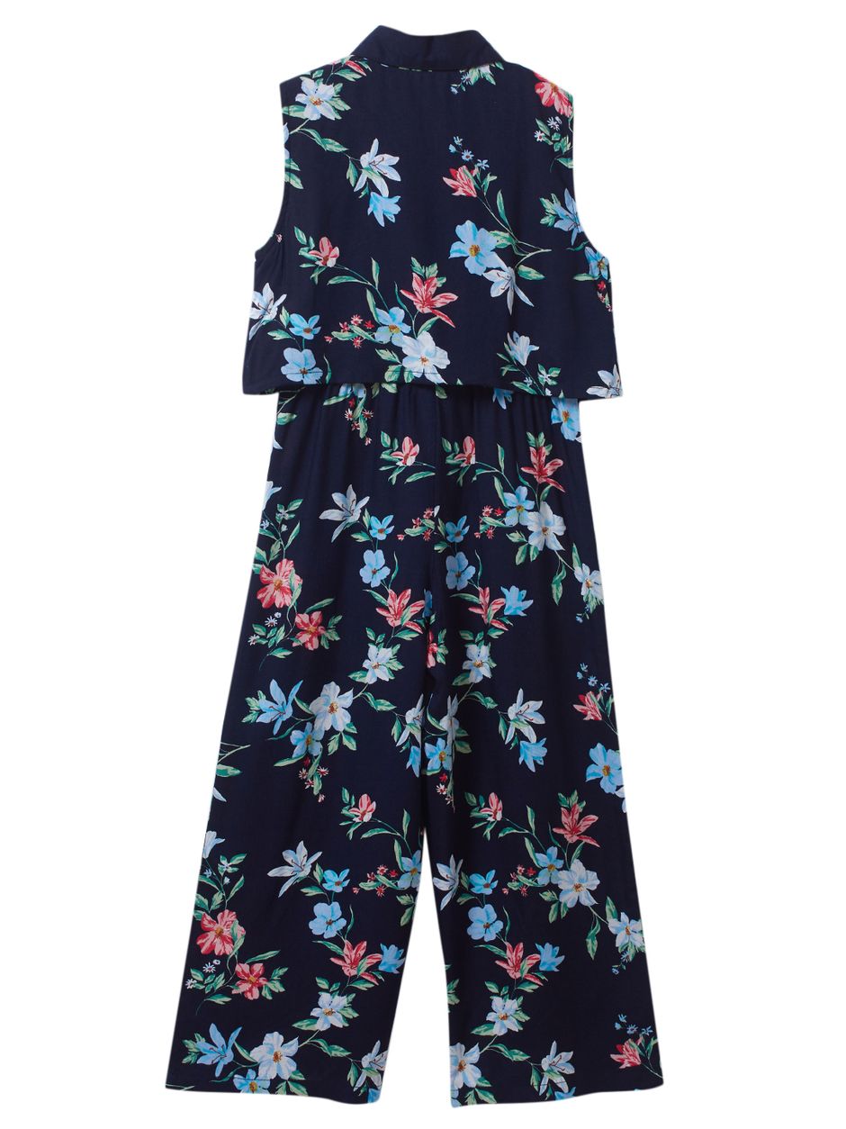 Buy Navy Blue Floral Jumpsuit for Girls 4-12 Years Online at 53% OFF ...