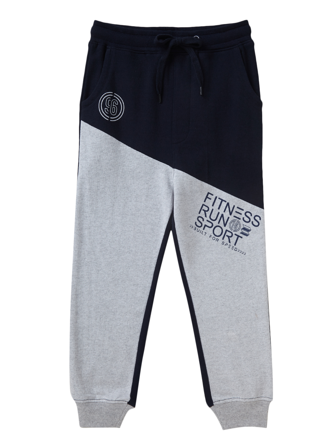 Boys Cotton Track Pant (Navy & Grey , 4-12 years)