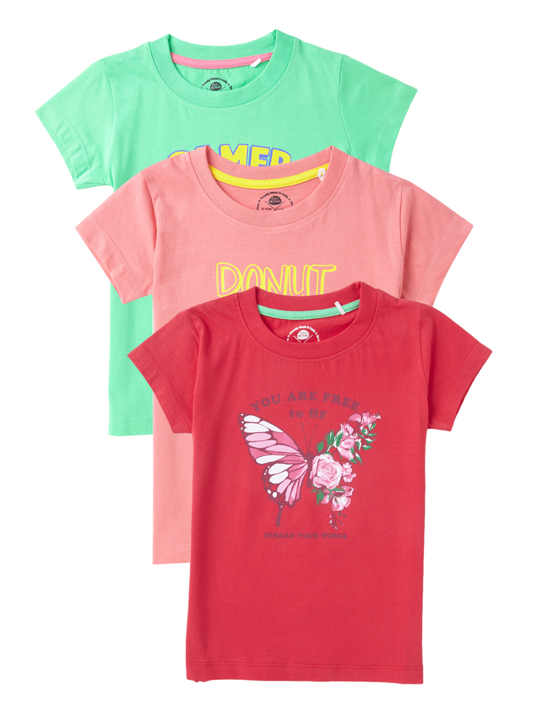 Brilliant Basic Girls Pack of 3 Half Sleeves T-shirts (EOSS)