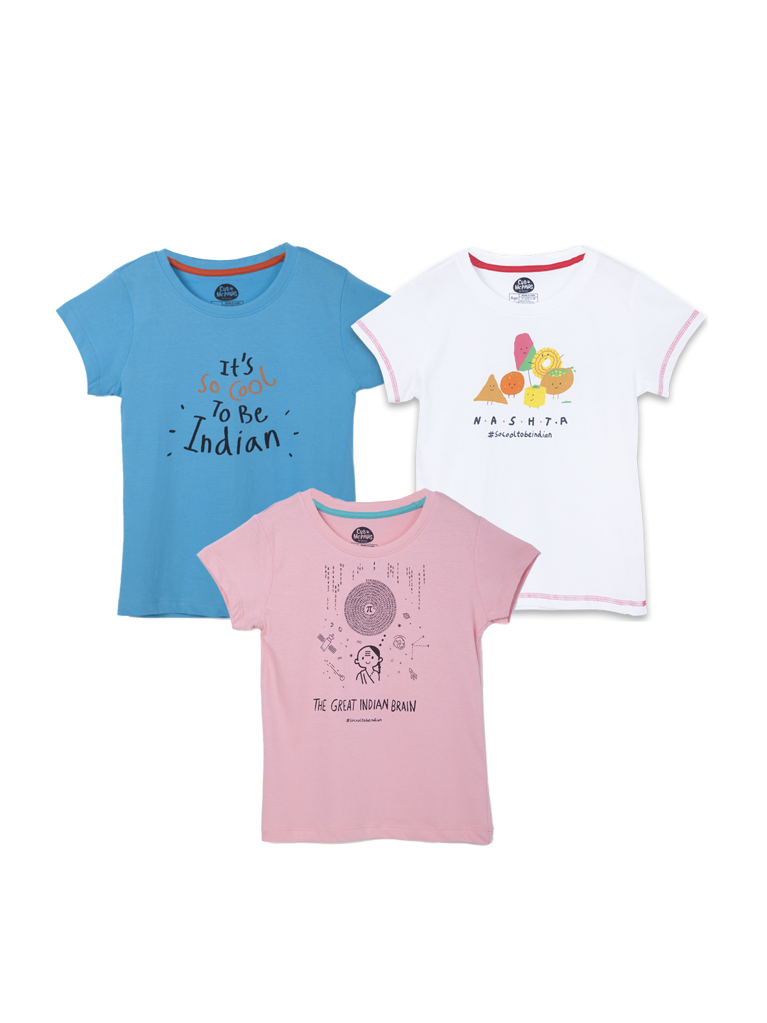 Cub Mcpaws Celebrate India T Shirts Girls T Shirt Pack Of 3