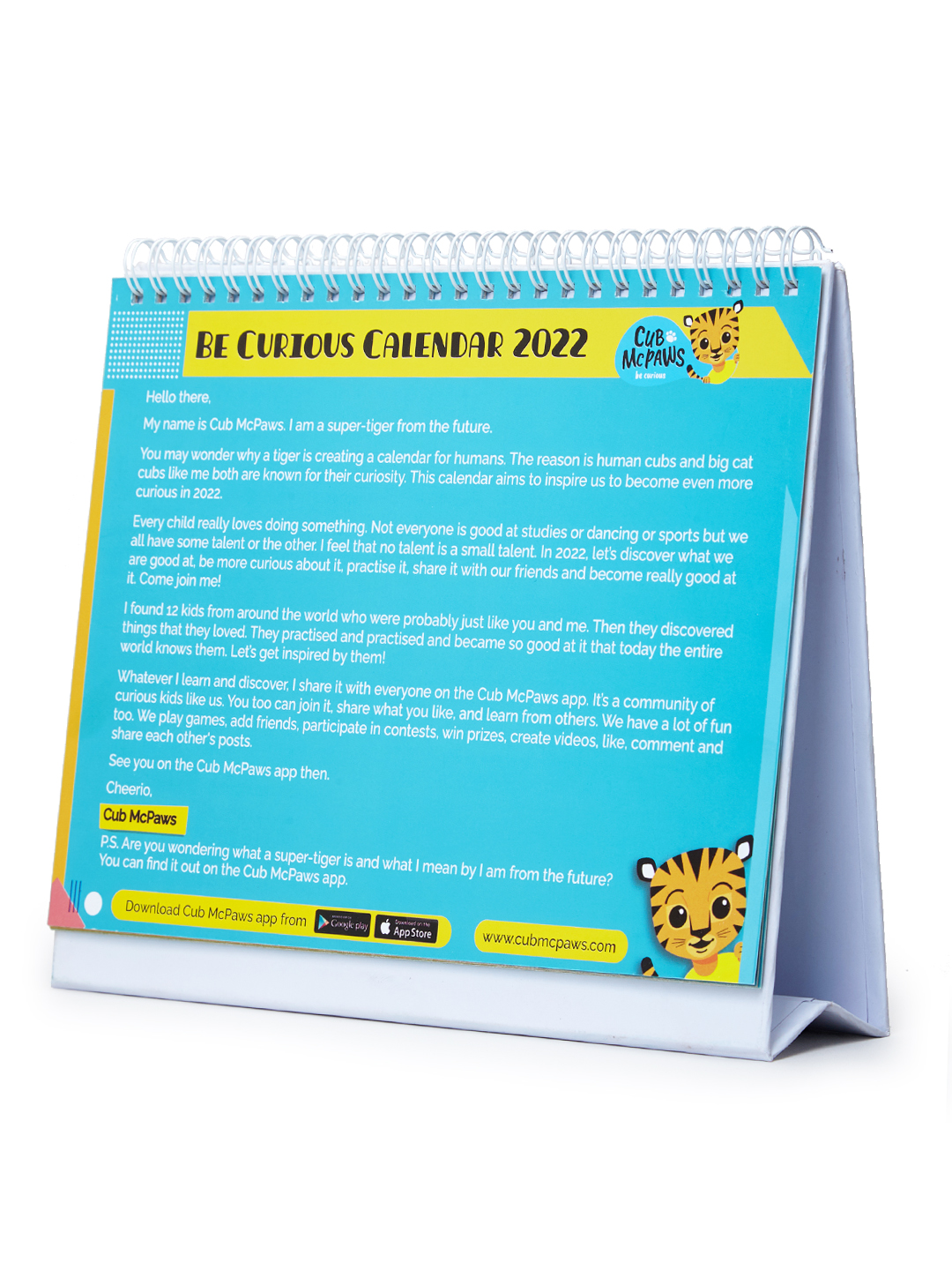 Cub McPaws 2022 Calendar For Kids