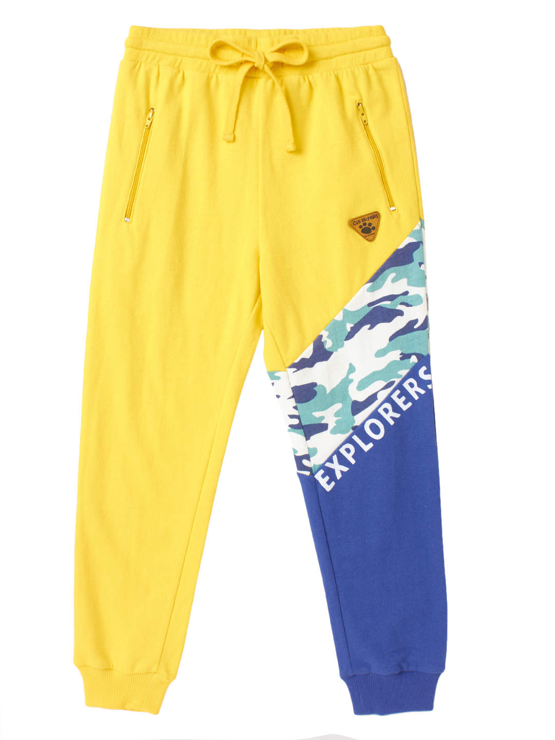 Boys Regular Fit Cotton Trackpant, Yellow