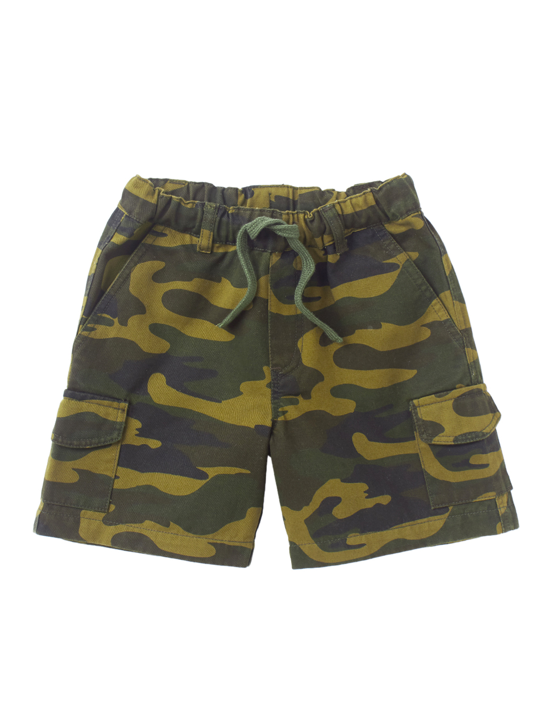 Boys Camouflage Green Cotton Shorts