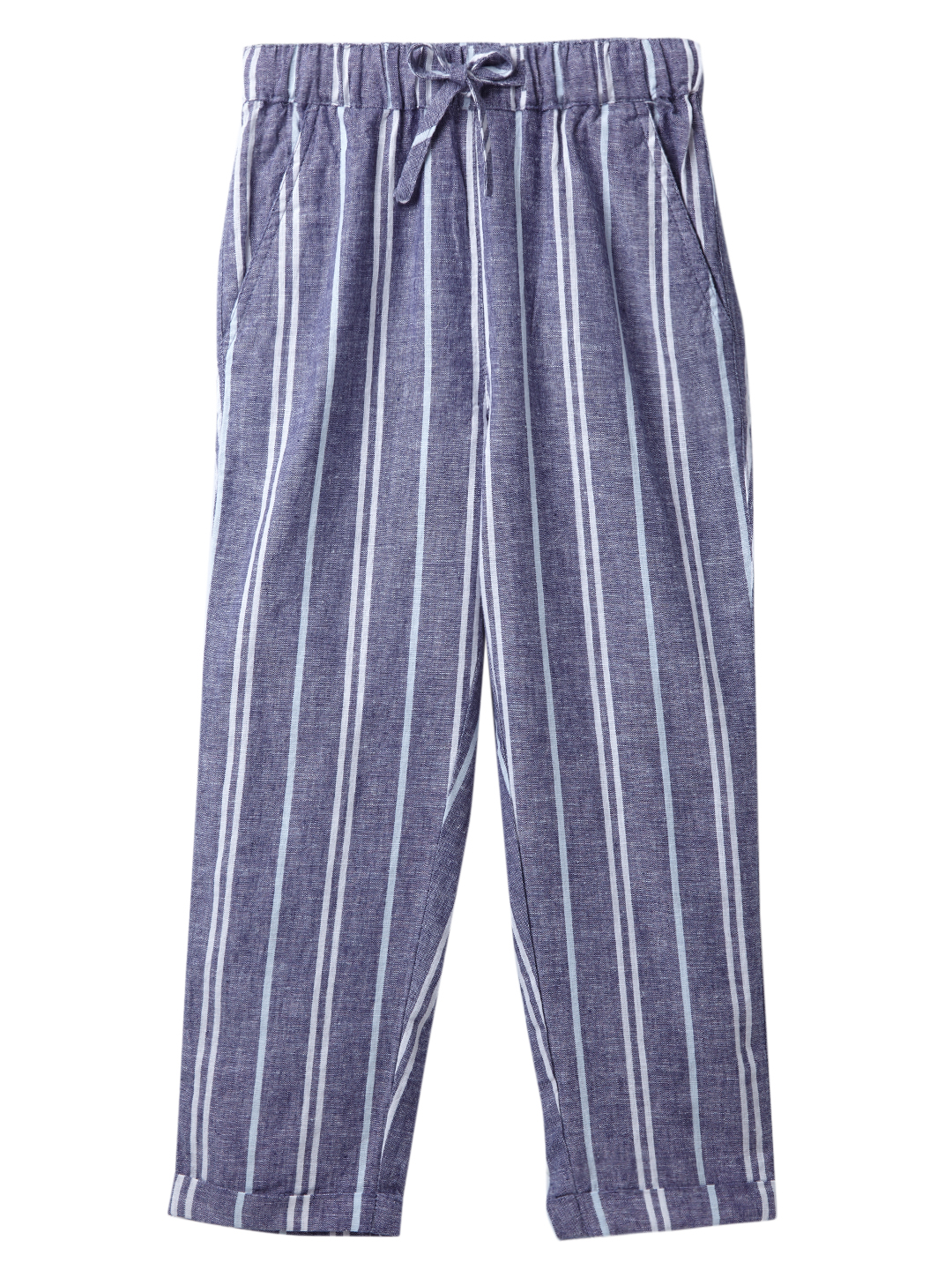 Boys Linen Blend Outerwear Pants - Blue