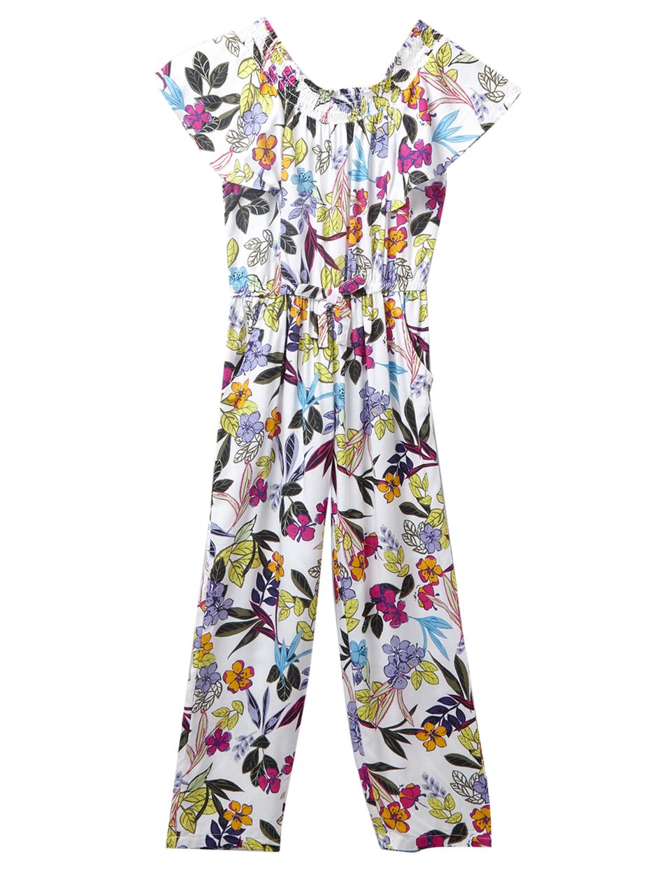 Buy Girls White Floral Jumpsuit Online at 59% OFF | Cub McPaws
