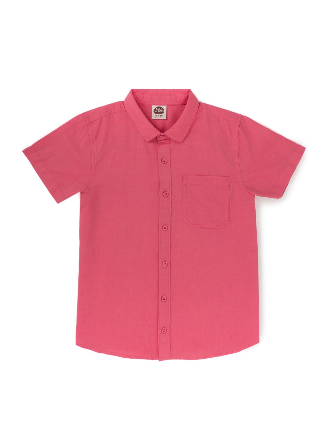 Boys Cotton Linen Shirt - Coral Red (EOSS)