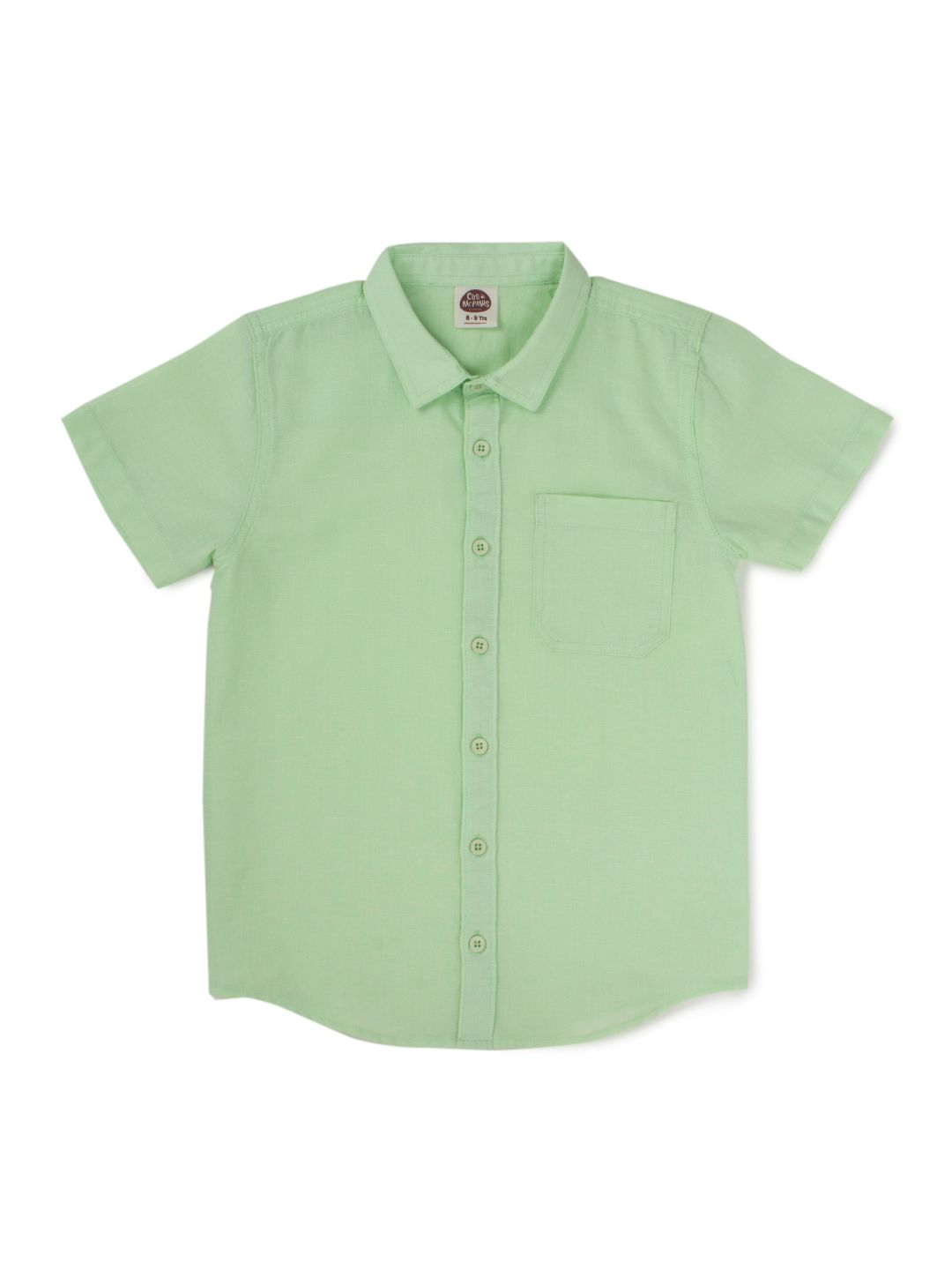 Boys Cotton Linen Shirt - Light Green (EOSS)