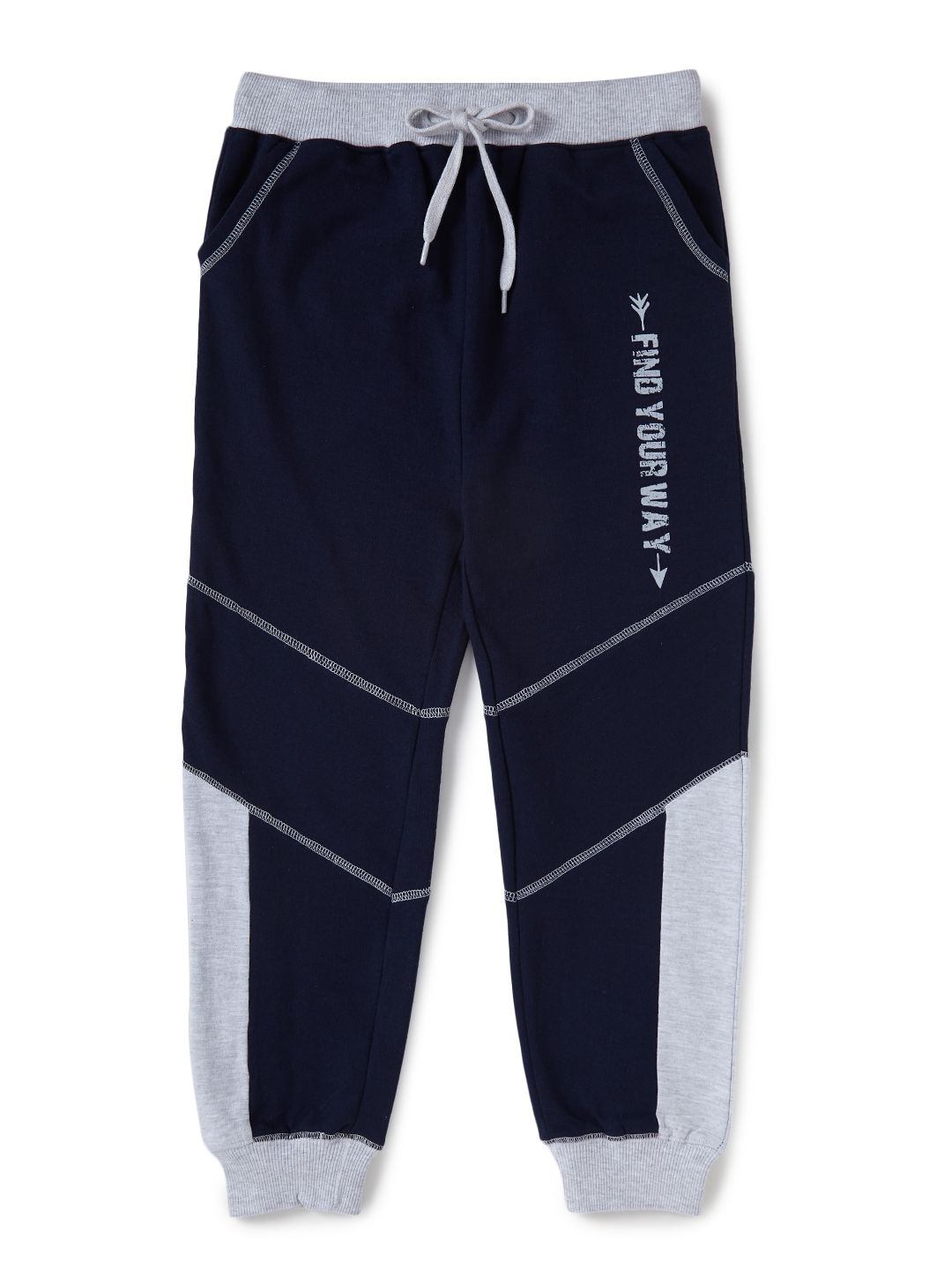 Boys Cotton Track Pant - Cut and Sew Pattern (Dark Blue , 4-12 years)