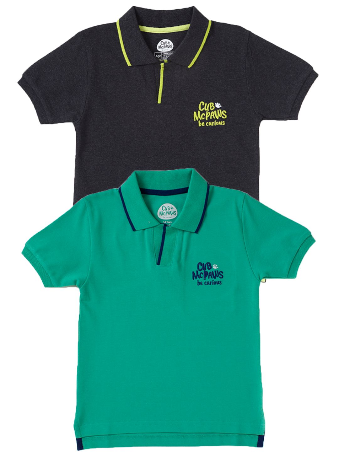 Boys Pack of 2 Classic Polo T-Shirts - Sea- Green & Black