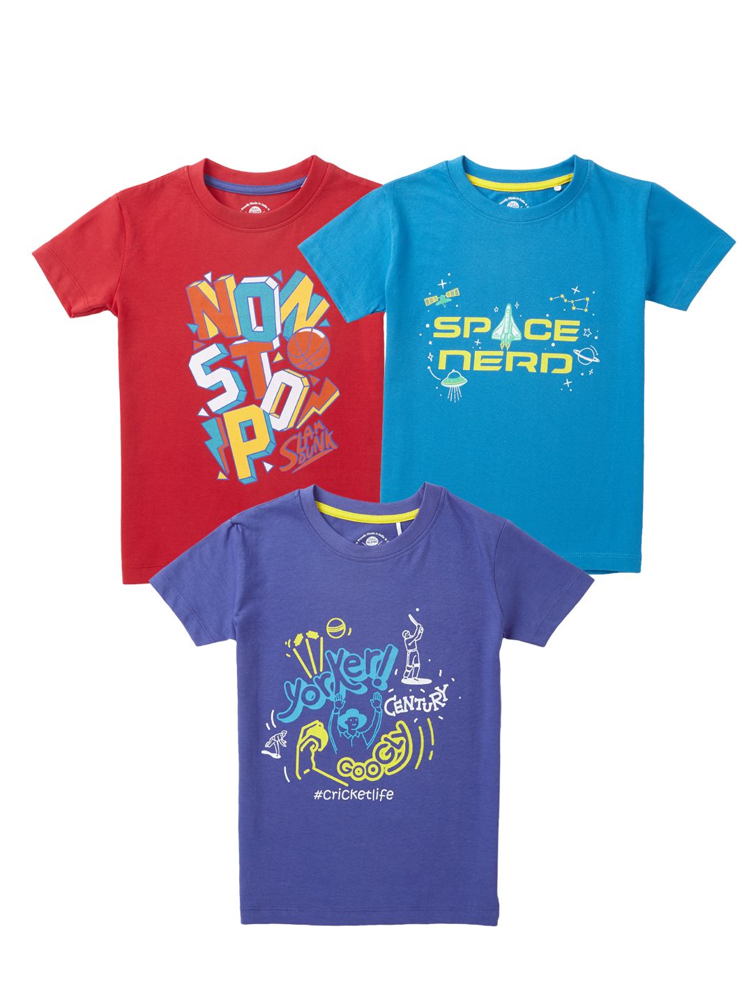 Brilliant Basic Boys Pack of 3 Half Sleeves T-shirts (EOSS)