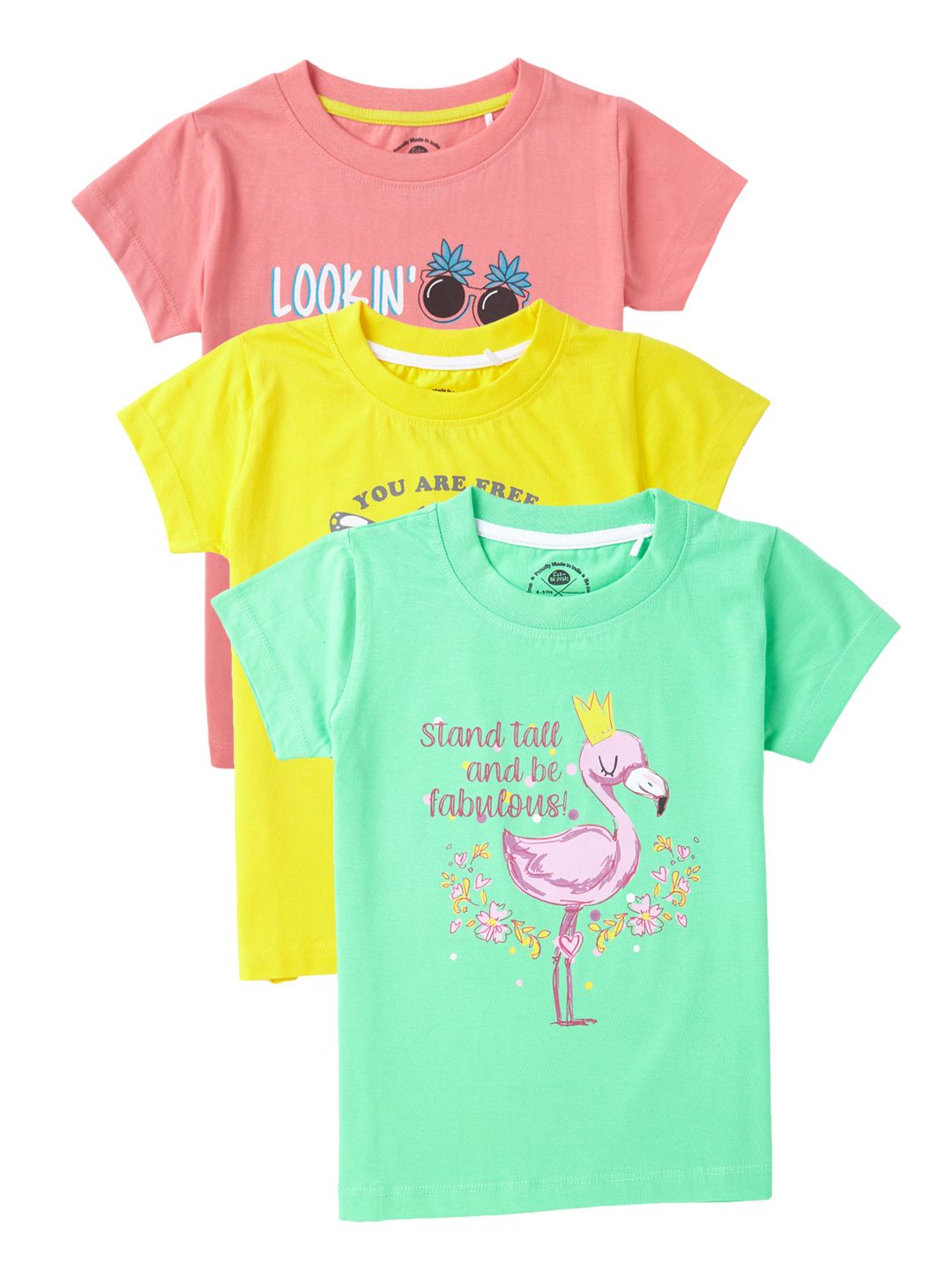 Brilliant Basic Girls Pack of 3 Half Sleeves T-shirts (EOSS)
