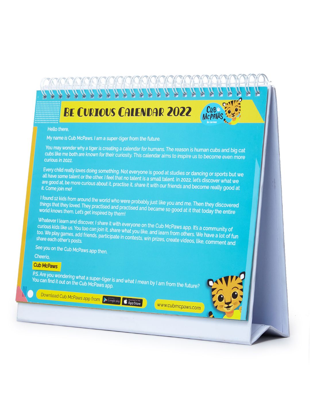 Cub McPaws 2022 Calendar For Kids