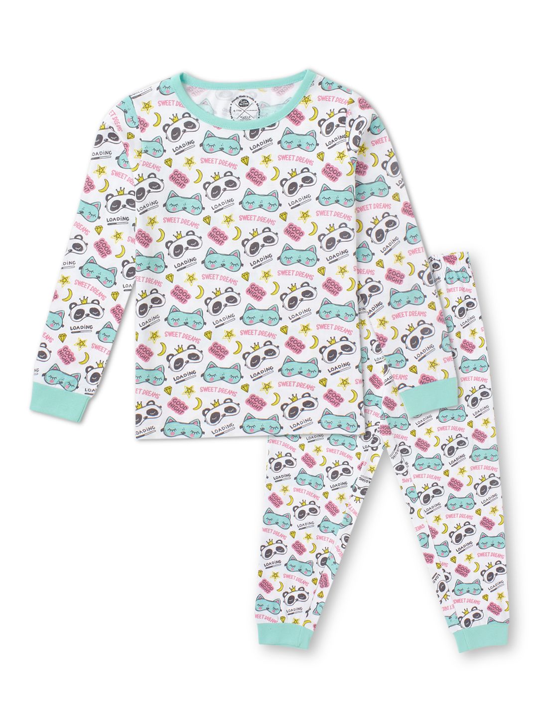 Cub McPaws Girls Sleepwear |100% Cotton kids night dress set