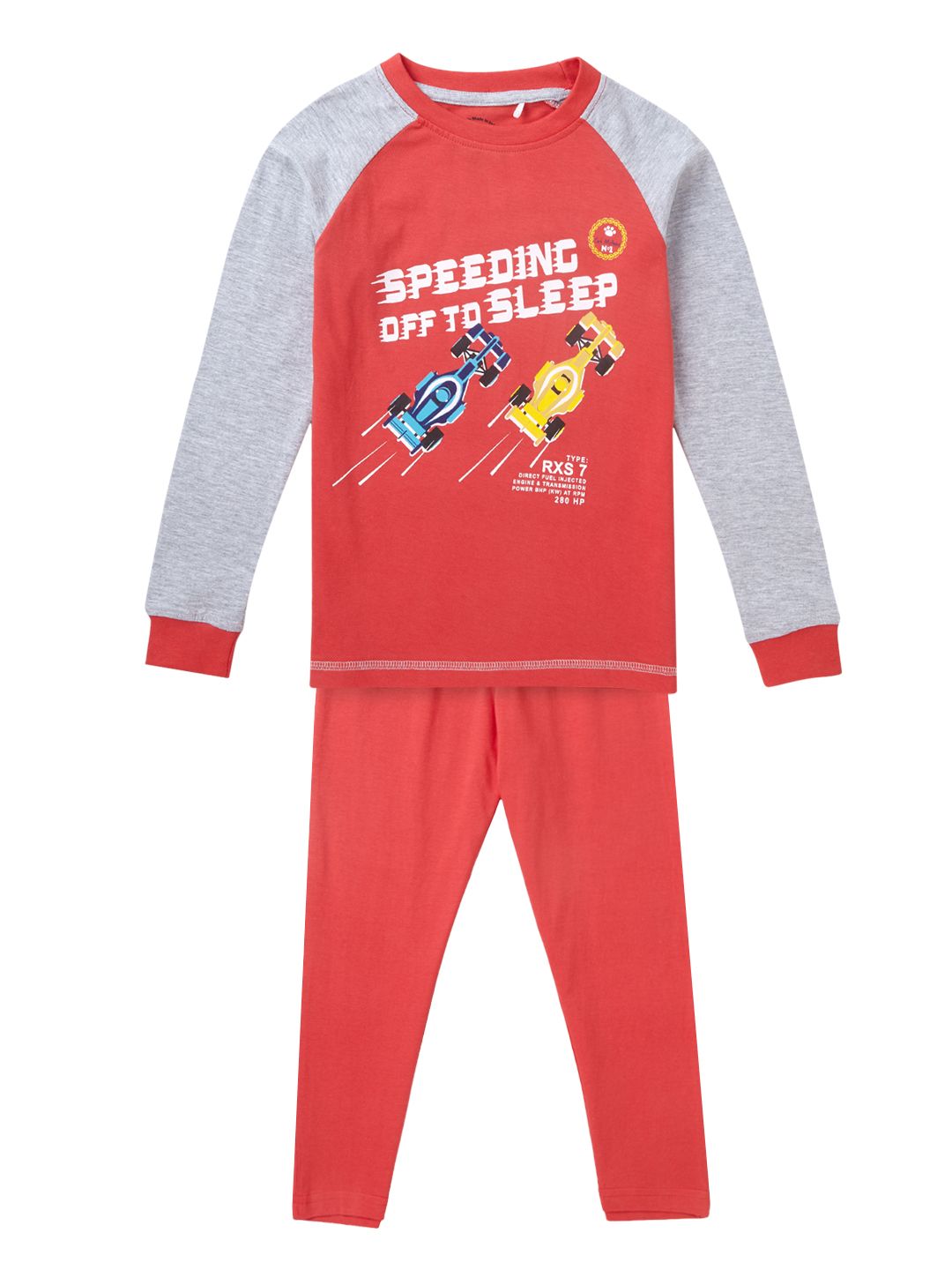Boys Sleepwear Set - Red Raglan Sleeves
