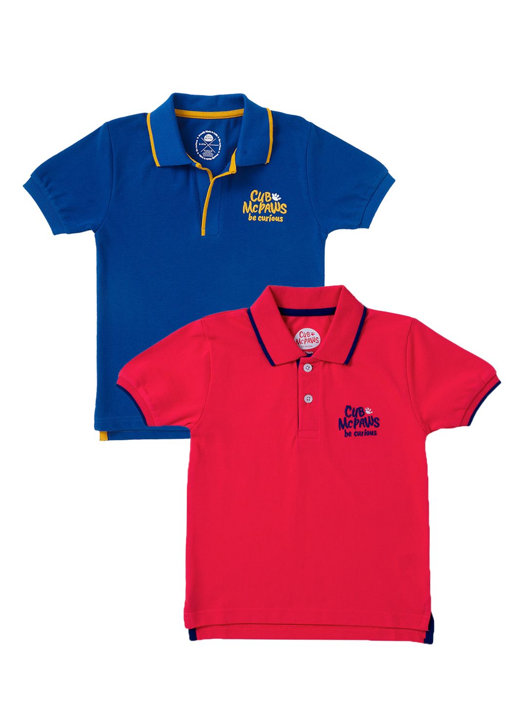 Pack of 2 Half Sleeves Polo for Boys, Multicolor