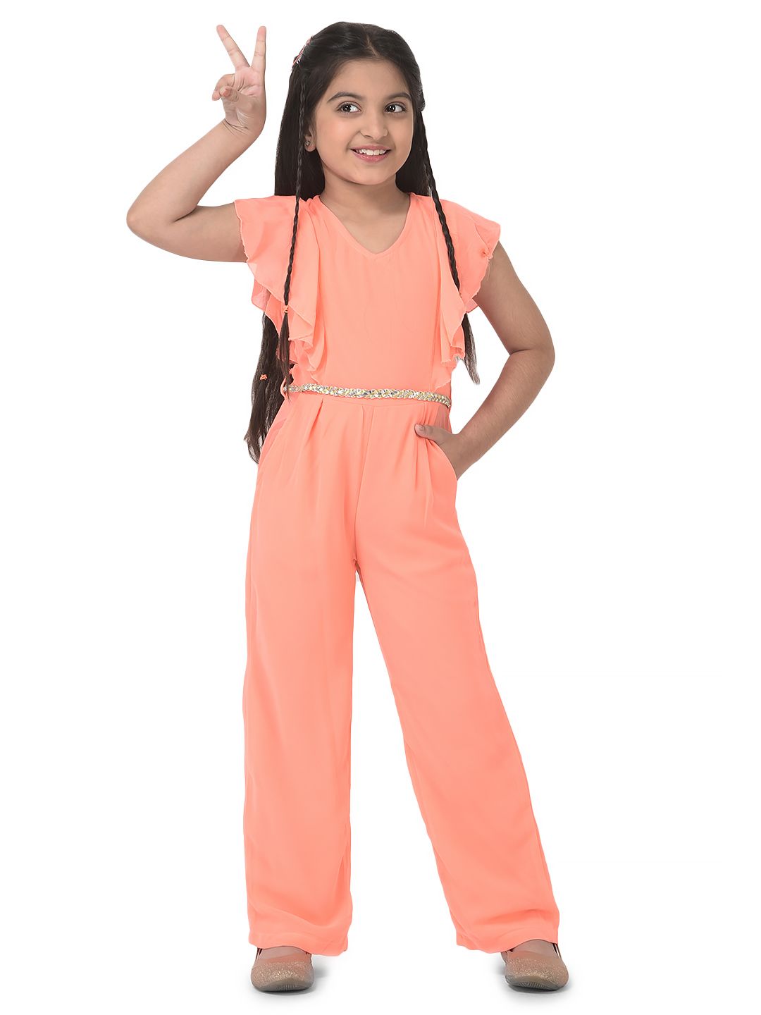 Jumpsuits for Women - Buy Navy Blue Striped Belted Jumpsuit Online In India.