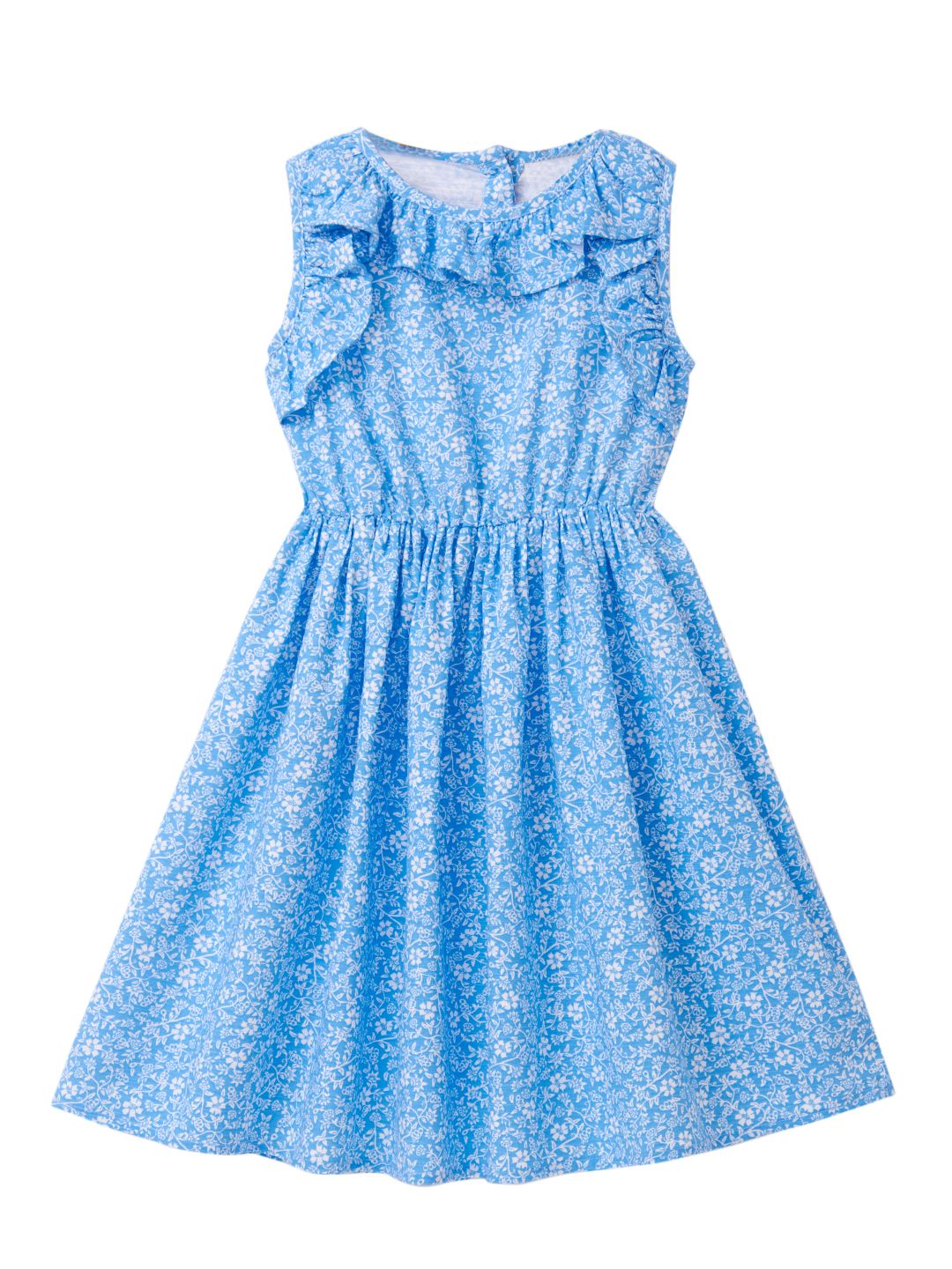 Girls Regular Rayon Fashion Dress, Azure Blue