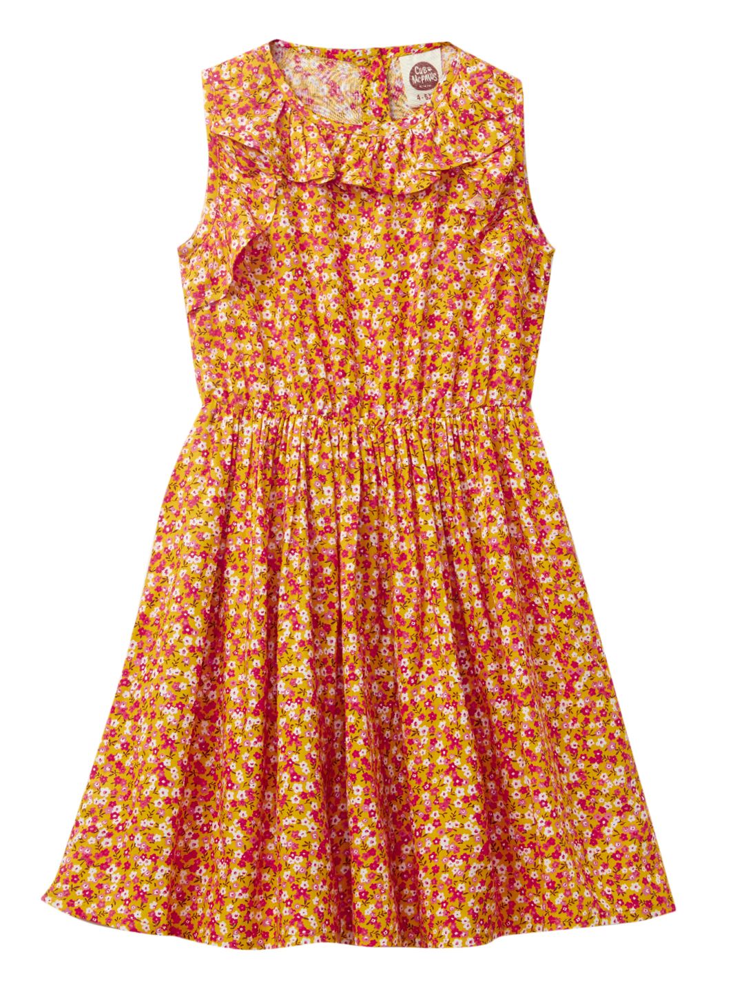 Girls Regular Rayon Fashion Dress, Canary Yellow