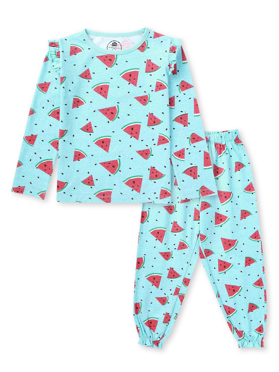 Girls Sleepwear Set - Blue AOP Print and Pyjama