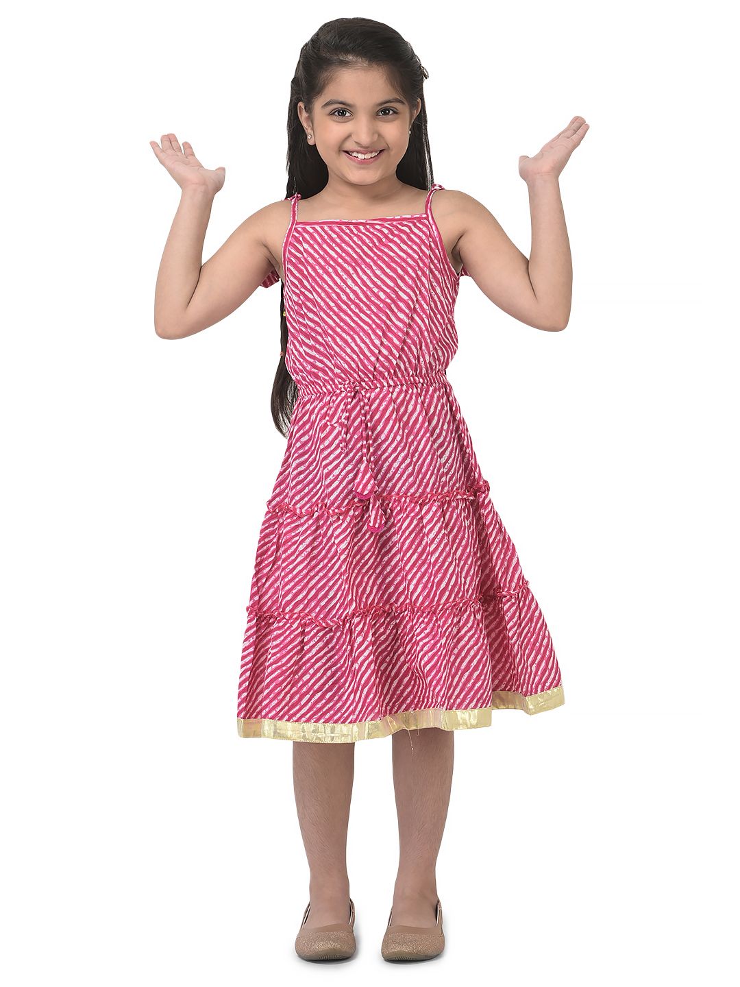 Girls Ethnic Wear Leheriya Dress