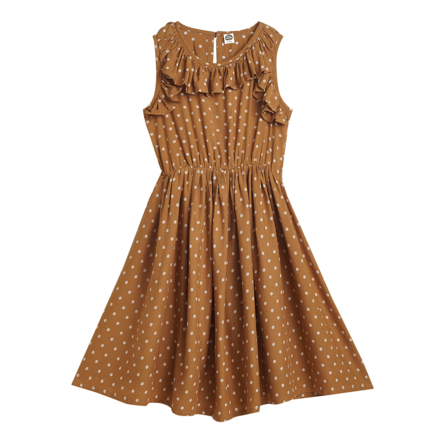 Girls A Line Dress - Ochre Yellow 