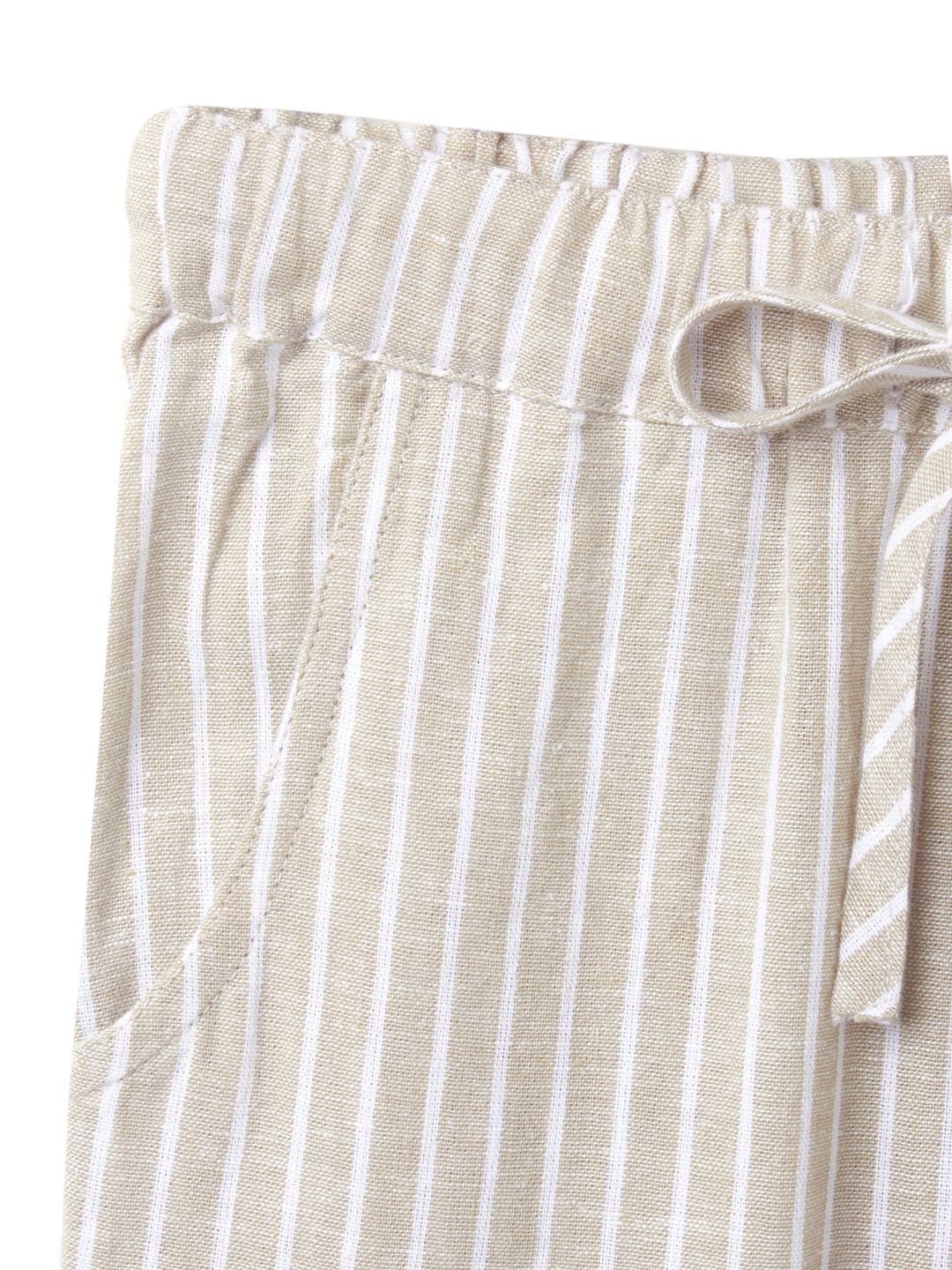 Petite Tailored Striped Linen Look Pants  boohoo