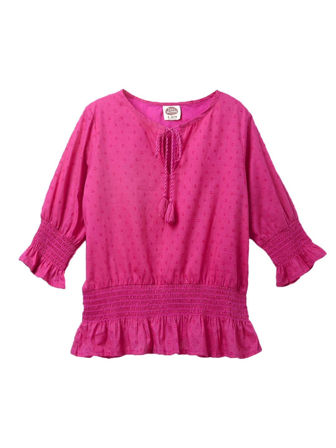 Girls Pink Top With Drawstrings
