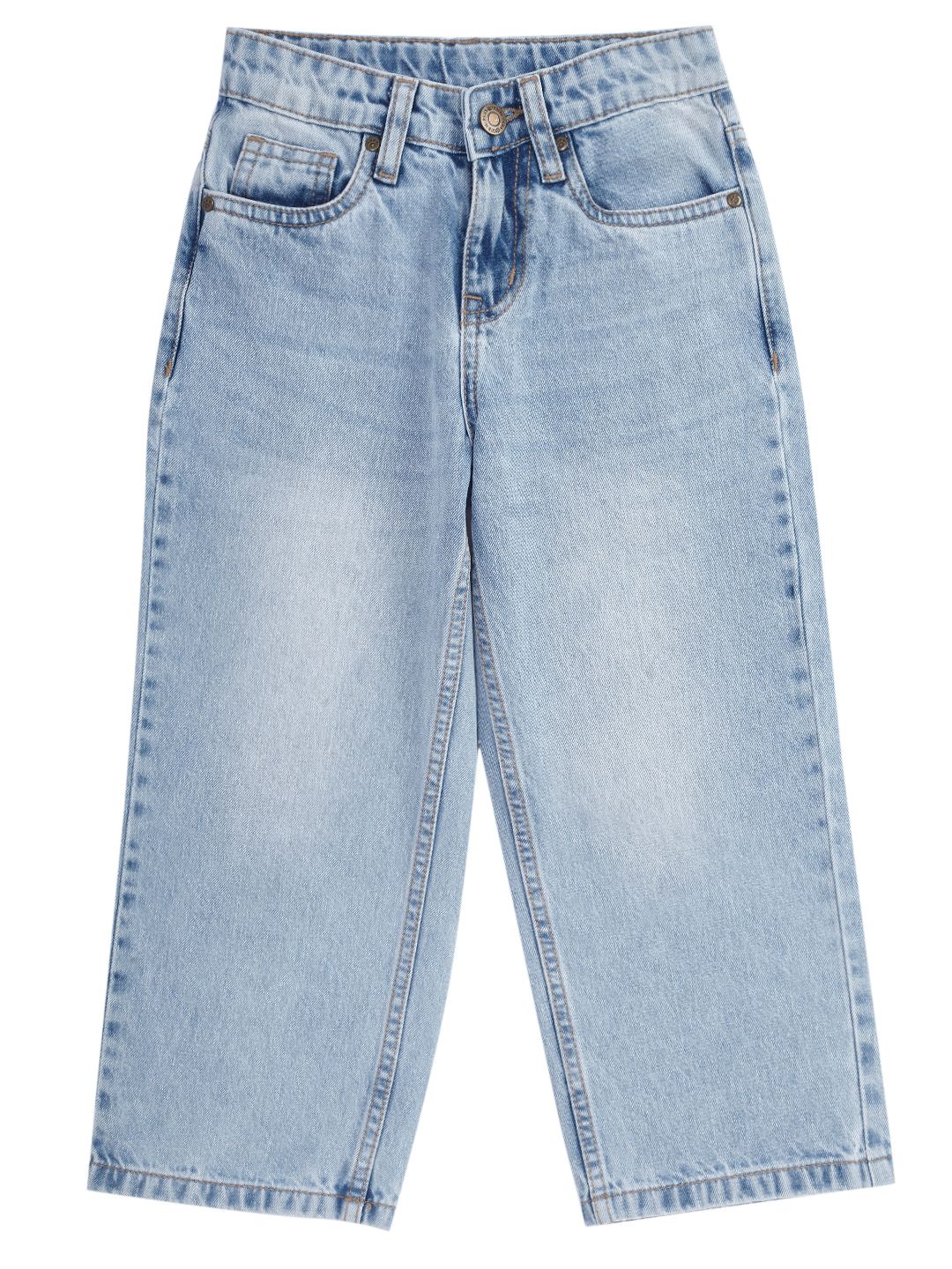 Girls Wide-Leg Denim Pants - Classic Denim Blue