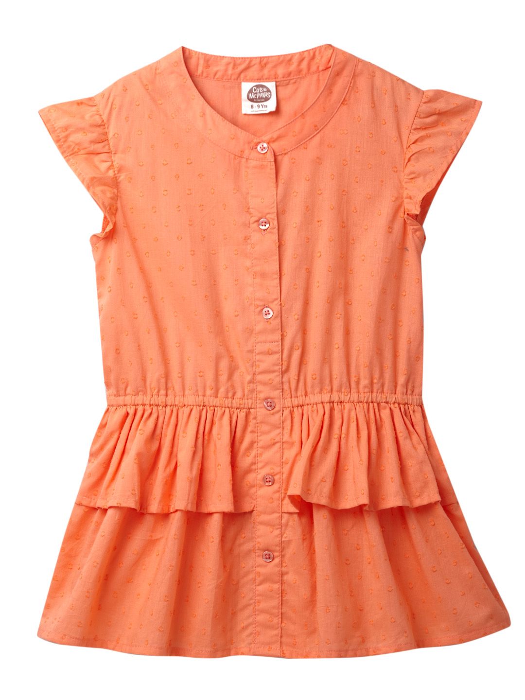 Orange Fashion Woven Top for Girls Age 4 to 12 Years