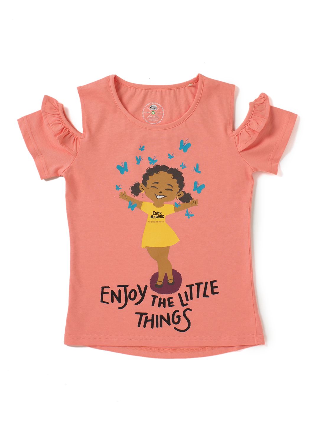 Terra by Cub McPaws - Girls Pink 100% Organic T-shirt GOTS Certified