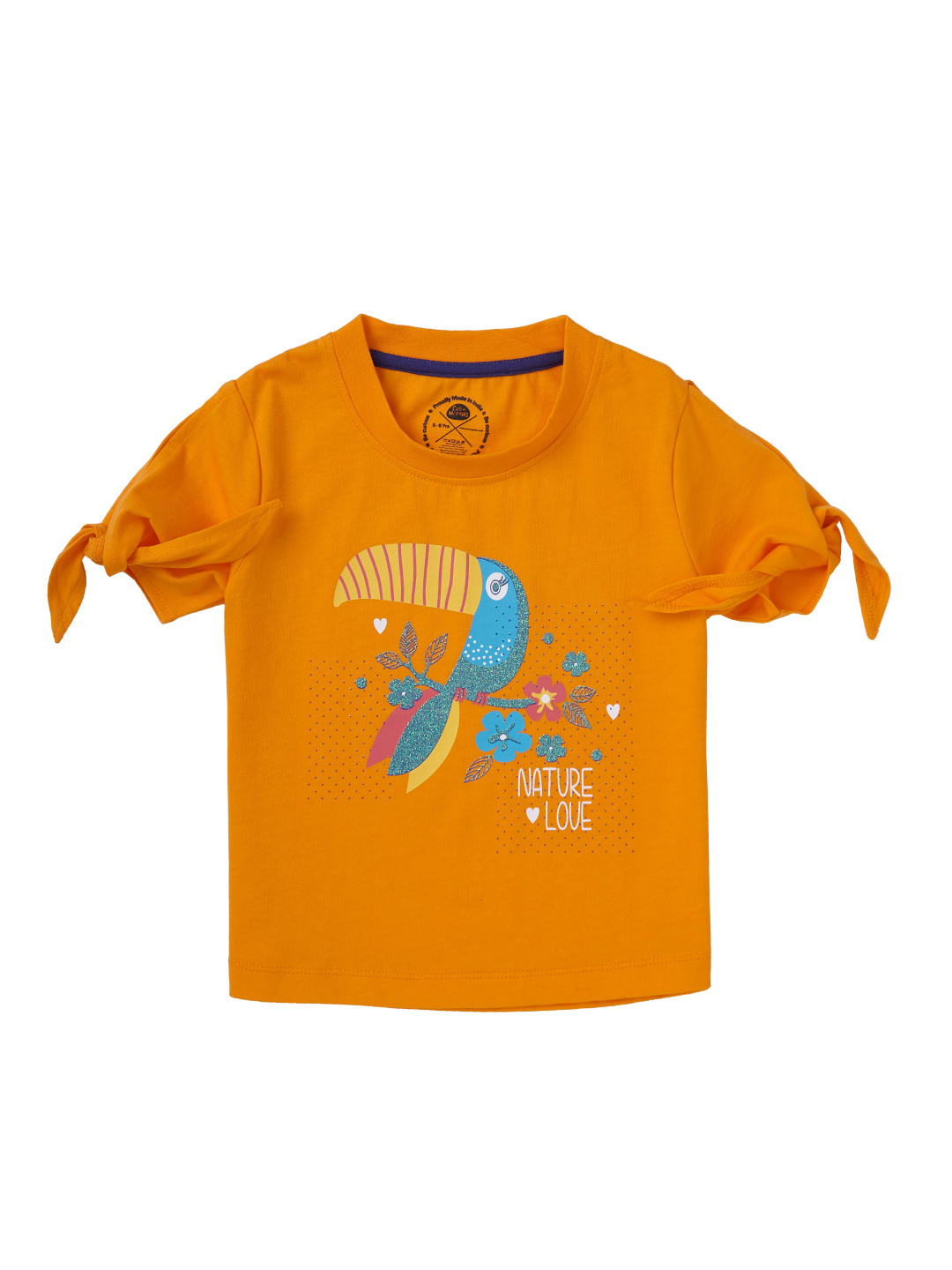 Orange cropped Fashion T-shirt for girls (EOSS)