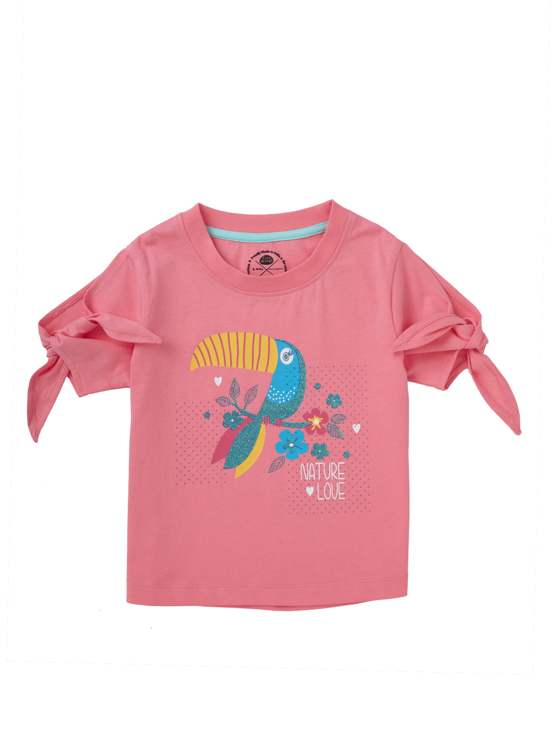 Pink Cropped Fashion T-shirt for Girls (EOSS)